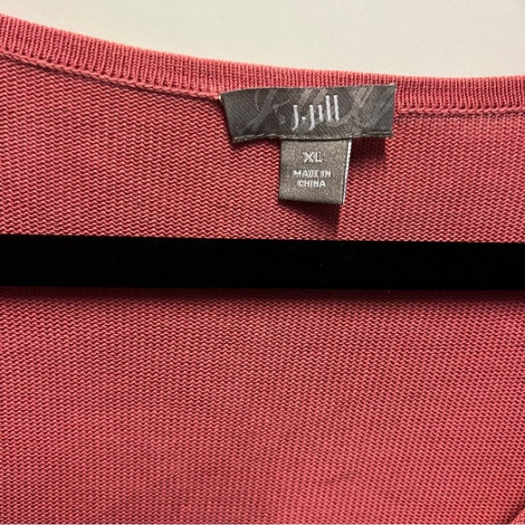 J Jill Womens Mauve Silk Long Sleeve Pleated Neck Pullover Sweater blouse XL - Picture 3 of 10